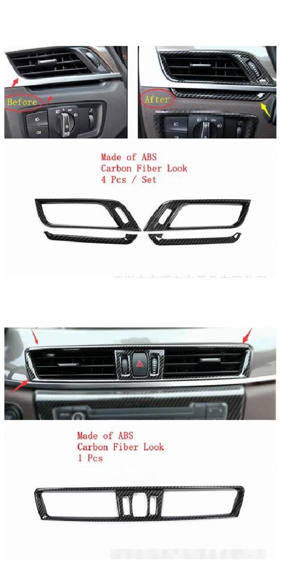 カーボン調 アクセサリー ヘッド ライト スイッチ/ギア シフト パネル/スピーカー ツイーター カバー トリム ABS 適用: BMW X2 F39 2018-2021 タイプB・タイプL AL-PP-3991 AL Interior parts for cars