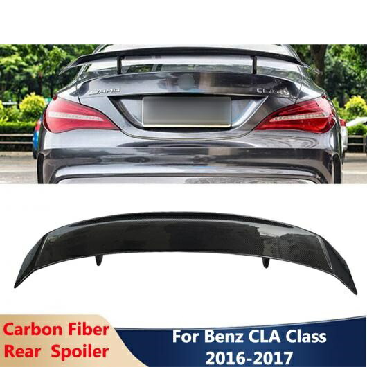 CLA クラス リアル カーボンファイバー リア スポイラー バック トランク ウイング 適用: ベンツ CLA CLA200 CLA220 CLA250 CLA260 CLA45 2016-2017 ブラック AL-OO-2017 AL Exterior parts for cars