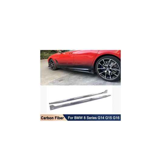 リアル カーボンファイバー ロング サイド スカート トリム エクステンション ボディ キット 装飾 適用: BMW 8シリーズ G14 G15 G16 2018-2022 チューニング AL-OO-2709 AL Exterior parts for cars