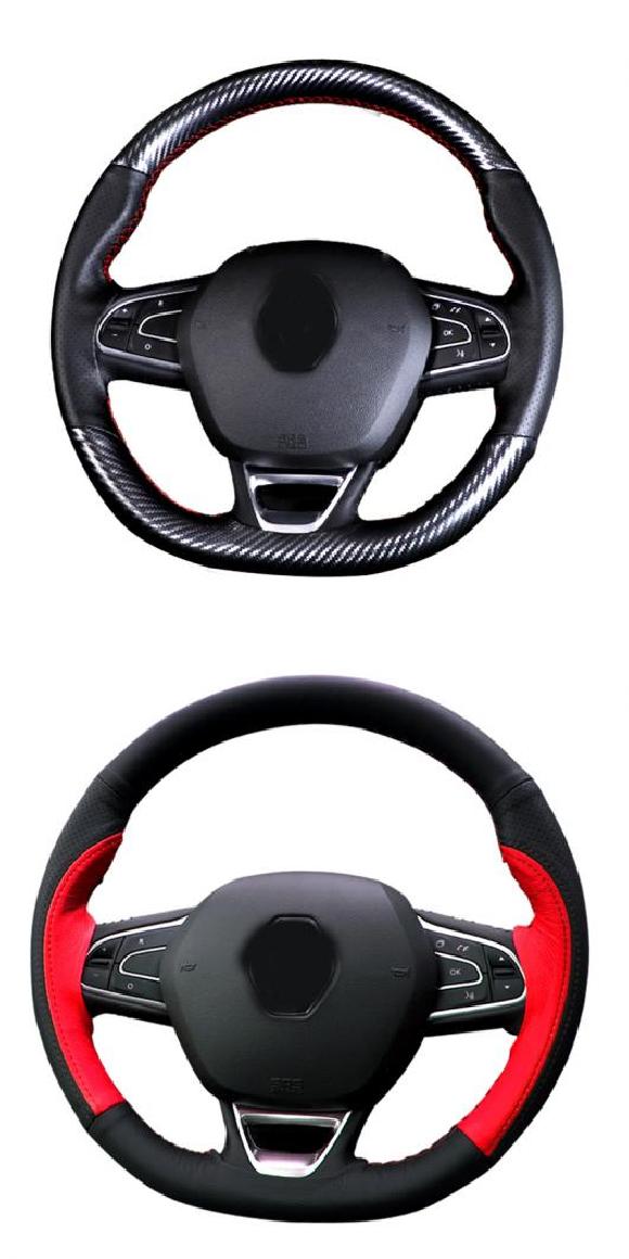 1ピース 適用: ルノー/RENAULT カジャー 2017-2019 コレオス 2017-2019 ステアリング ホイール カバー 手縫い 編み上げ 装飾 カバー タイプ1・タイプ2 AL-PP-4625 AL Interior parts for cars