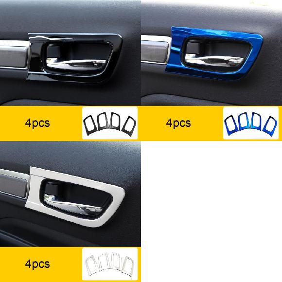 4ピース 適用: ルノー/RENAULT コレオス 2017-2020 インサイド ハンドル 装飾 フレーム ブラック～シルバー AL-PP-4638 AL Interior parts for cars