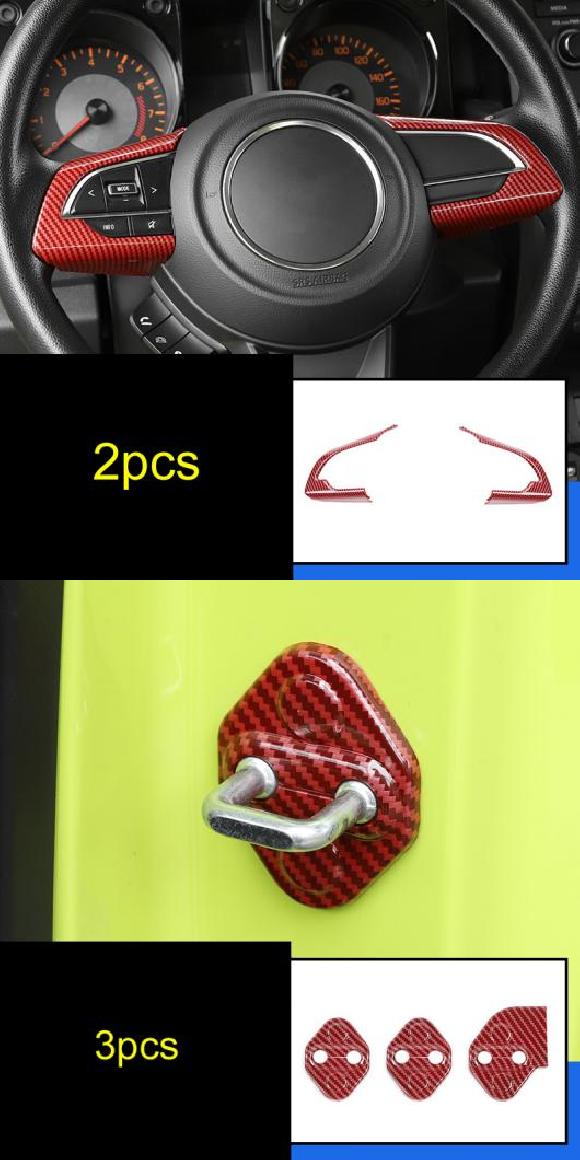レッド カーボンファイバー 適用: スズキ ジムニー 2019-2020 JB64-JB74 セントラル コントロール 装飾 通気口 ギア パネル インテリア タイプ2・タイプ27 AL-PP-4894 AL Car parts｜オートパーツエージェンシー2号店