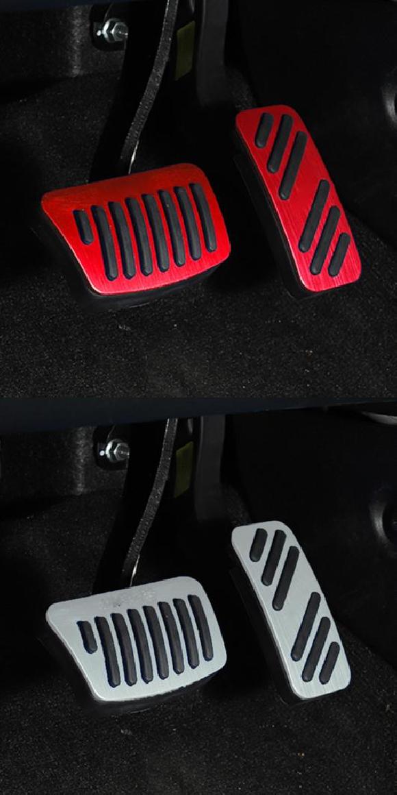 2ピース 適用: ヒュンダイ/現代/HYUNDAI エラントラ 2021 ブレーキ アクセル ペダル 滑り止め アクセサリー インテリア レッド・シルバー AL-PP-4974 AL Car parts