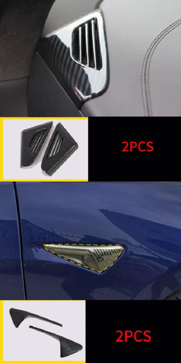 カーボン パターン 適用: テスラ/TESLA モデル X 2014-2019 ウインドウ パネル エア コンディション 通気口 装飾 フレーム タイプ8・タイプ9 AL-PP-5030 AL Car parts