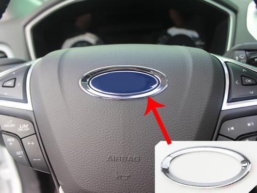 1ピース 適用: フォード/FORD モンデオ 2013-2017 ステアリング ホイール ロゴ 装飾 リング メッキ ステッカー ロゴなし AL-PP-5101 AL Interior parts cars