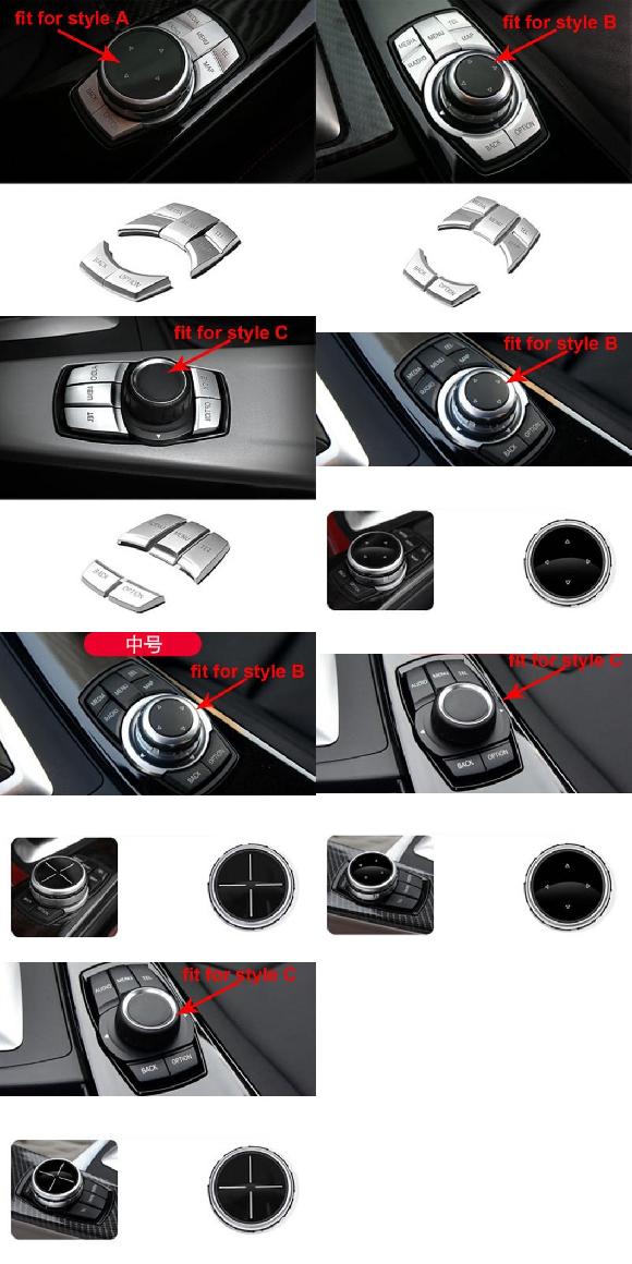 適用: BMW 1シリーズ 2シリーズ 3シリーズ 5シリーズ X1 X3 X5 X6 マルチメディア ノブ ボタン 装飾 ステッカー タイプ1～タイプ11 AL-PP-5338 AL Interior parts for cars 35,198円