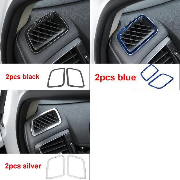 2ピース 適用: ホンダ CRV 2017 通気口 装飾 フレーム ブラック～シルバー AL-PP-6291 AL Interior parts for cars