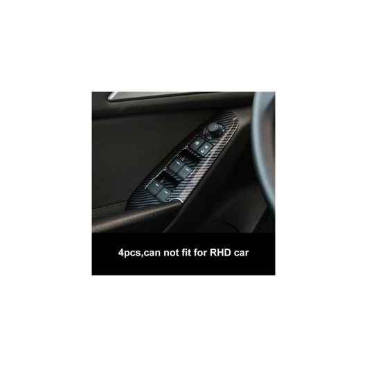ブラック カーボンファイバー パターン 適用: MAZDA3 アクセラ 2014-2016 2017 インテリア 装飾 ギア カバー ガラス リフト スイッチ パネル 装飾 タイプ3 AL-PP-6408 AL Interior parts for cars