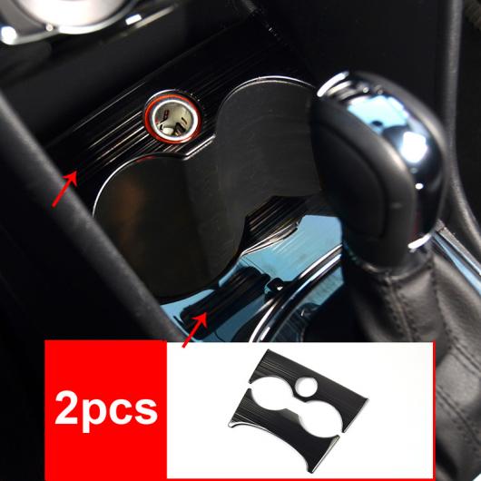 2ピース 適用: VW ポロ 2011-2017 シガーソケット パネル 装飾 カバー ブラック ステンレス スチール AL-PP-6637 AL Interior parts for cars