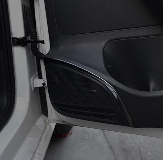 4ピース 適用: VW ポロ 2011-2017 ドア ホーン 装飾 ストリップ ブラック ステンレス スチール AL-PP-6649 AL Interior parts for cars