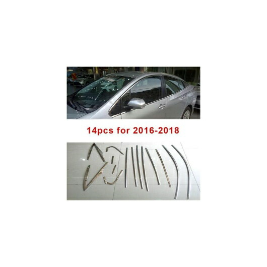 14ピース 適用: トヨタ プリウス 50 2016-2018 ウインドウ 装飾 ストリップ AL-PP-7060 AL Exterior parts for cars