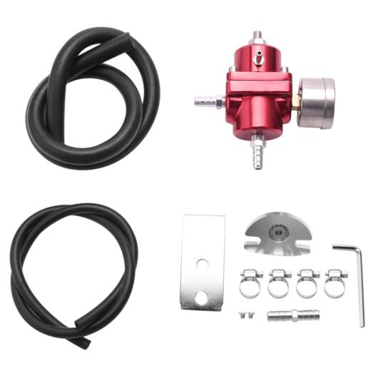 調整可能 フューエル プレッシャー レギュレーター ゲージ リターン ライン 0-140 PSI ユニバーサル 6AN FPR キット アルミニウム レッド レッド AL-PP-7735 AL Car parts