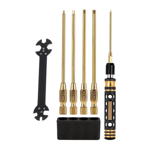 HEX スクリュードライバー 4 イン 1-HEX レンチセット 1.5mm 2.0mm 2.5mm 3mm 4 イン 1 クロス レンチ 4 5 5.5 7mm-RC ツール キット AL-PP-9054 AL Car parts