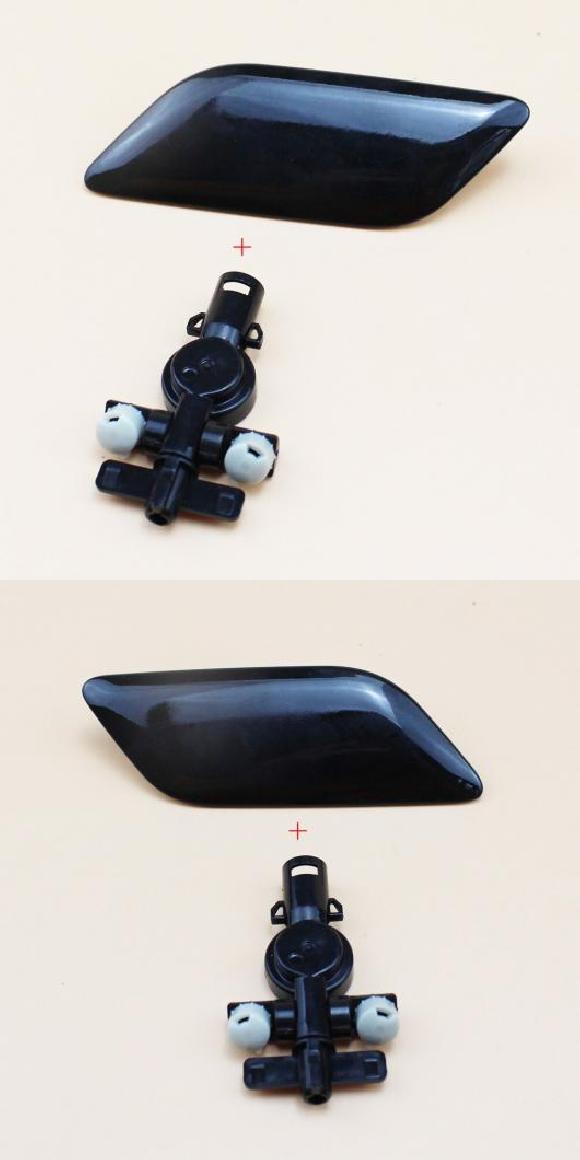ブラック ヘッドライト ウォッシャー ノズル ジェット HID メンバー キャップ コネクタ 85045-33060 85044-33070 適用: トヨタ カムリ 2009-2011 左・右 AL-QQ-2319 AL Exterior parts for cars