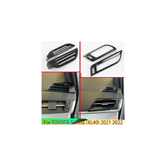 適用: トヨタ シエナ XL40 2021 2022 カーボンファイバー調 通気口 カバー ダッシュボード トリム ベゼル フレーム モールディング ガーニッシュ カーボン調 AL-QQ-3555 AL Interior parts for cars