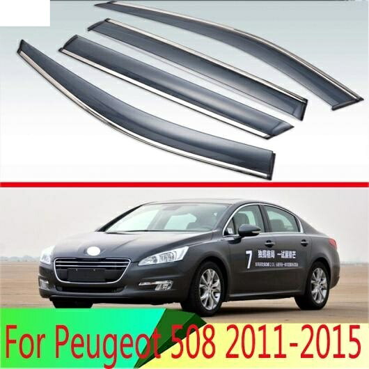 適用: プジョー/PEUGEOT 508 2011-2015 プラスチック エクステリア バイザー 吹き出し口 シェード ウインドウ サン レイン ガード デフレクター 4ピース AL-QQ-4043 AL Exterior parts for cars|オートパーツエージェンシー2号店