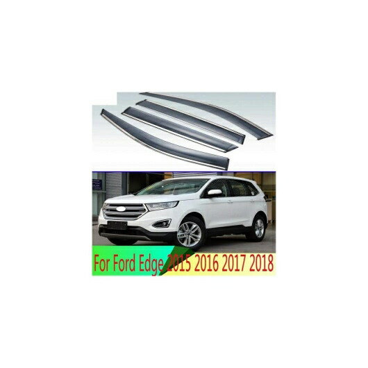 適用: フォード/FORD エッジ 2015 2016 2017 2018 プラスチック エクステリア バイザー 吹き出し口 シェード ウインドウ サン レイン ガード デフレクター 4ピース AL-QQ-4123 AL Exterior parts cars