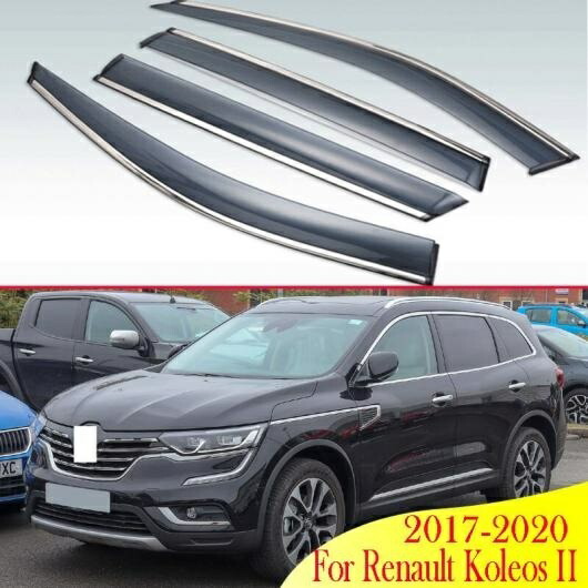 適用: ルノー/RENAULT コレオス II 2017-2020 プラスチック エクステリア バイザー 吹き出し口 シェード ウインドウ サン レイン ガード デフレクター 4ピース AL-QQ-4730 AL Exterior parts for cars