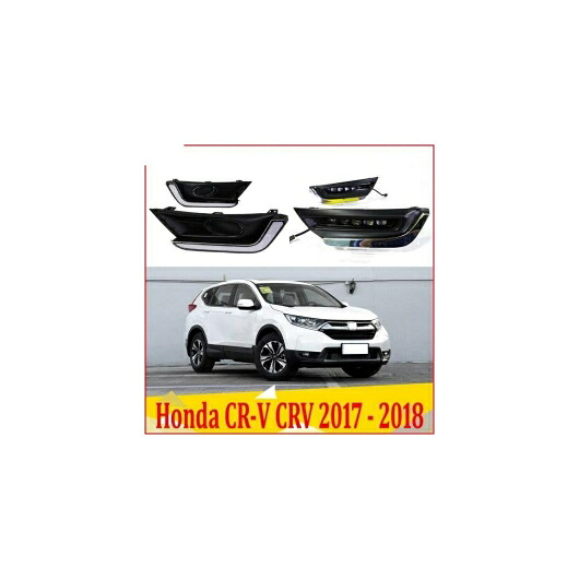 2ピース 適用: ホンダ CR-V CRV 2017 2018 2019 LED デイタイム ランニング ライト DRL フォグランプ ホール イエロー ウインカー ランプ AL-QQ-4934 AL Car parts｜オートパーツエージェンシー2号店