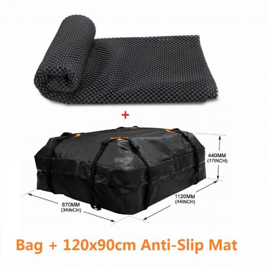 120×90×44cm ラージ 防水 カーゴ ルーフ バッグ ルーフトップ ラゲッジ キャリア ブラック ストレージ キューブ バッグ トラベル SUV バン バッグ マット AL-QQ-6187 AL Car parts|オートパーツエージェンシー2号店