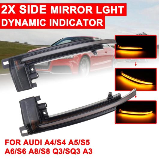 1ペア バックミラー ミラー シグナル ランプ ハイライト LED ダイナミック ターン ライト イエロー 適用: アウディ/AUDI A4/S4 A5/S5 A6/S6 A8/S8 Q3/SQ3 A3 AL-QQ-6164 AL Car parts