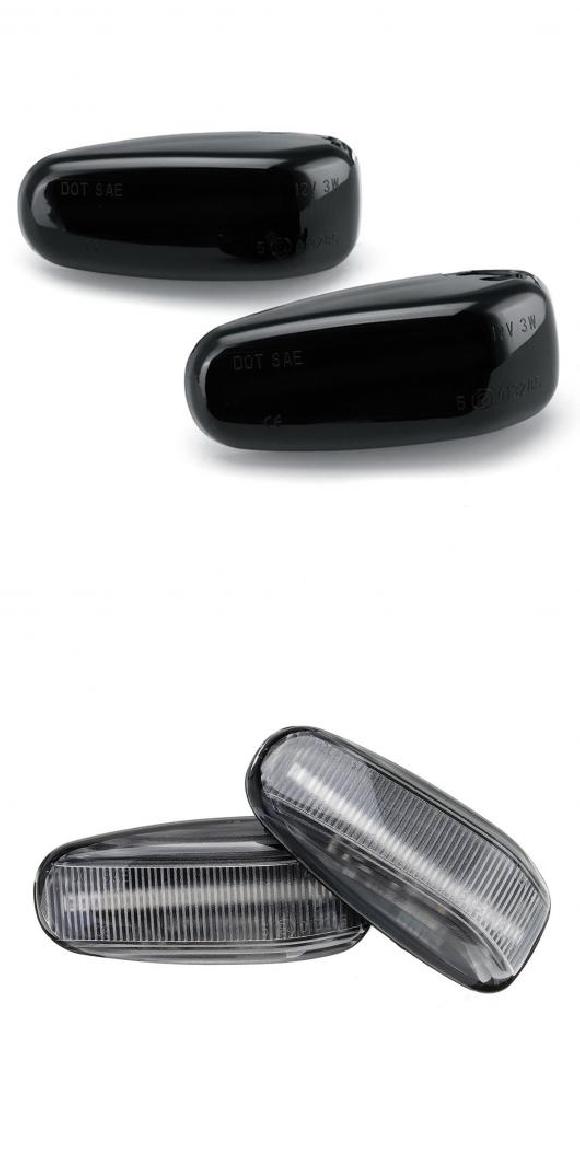 2ピース 適用: メルセデス フォルクスワーゲン/VOLKSWAGEN W210 601/602 W638 ターンシグナルライト LED 12V 3W オート サイド ライト シグナル ランプ サイド インジケーター ブラック・クリア AL-QQ-6318 AL Car parts