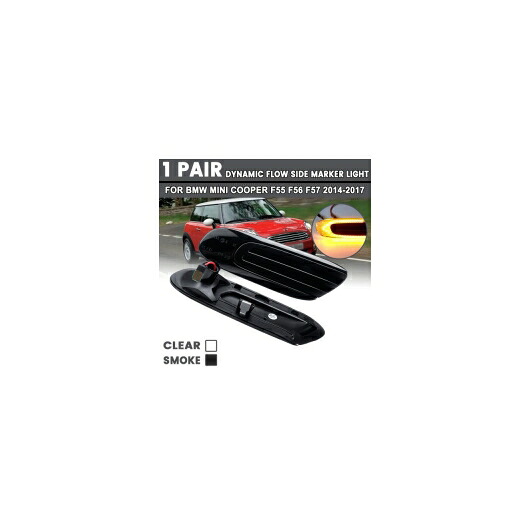 1ペア 適用: ミニ クーパー F55 F56 F57 ダイナミック サイド リピーター ランプ LED フロー サイド マーカー ライト ターンシグナルライト 12V パネル ランプ AL-QQ-6144 AL Car parts