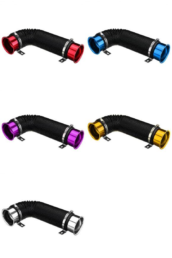 76mm エア フィルター インテーク 1M コールド パイプ フレキシブル ダクト フィード ホース キット TUYERE インレット クランプ チューブ ホース エア インテーク パイプ レッド～シルバー AL-QQ-6461 AL Car parts