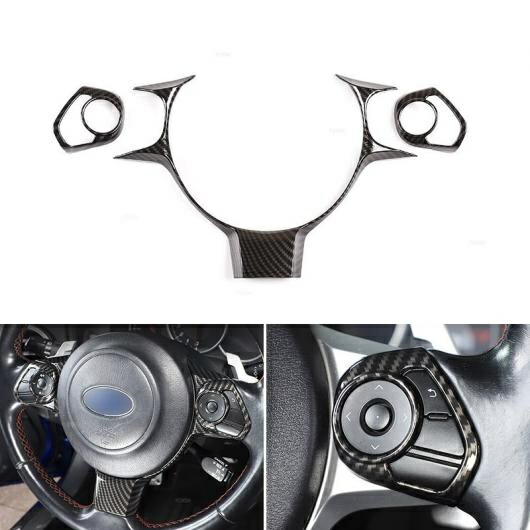 3ピース カーボンファイバー調 ステアリング ホイール カバー トリム 適用: トヨタ 86 スバル BRZ 2017 2018 2019 2020 2021 AL-QQ-7548 AL Car parts