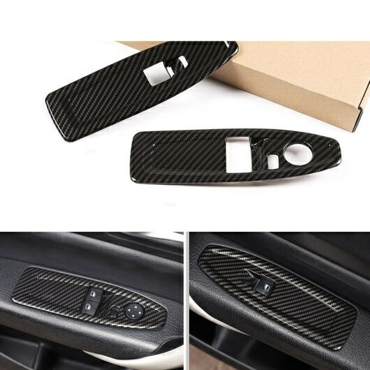 ABS カーボンファイバー調 ガラス リフト スイッチ パネル フレーム カバー トリム 適用: BMW/ビーエムダブリュー 1 2 シリーズ F20 F21 F22 F45 F46 2014-2019 AL-QQ-7684 AL Interior parts for cars