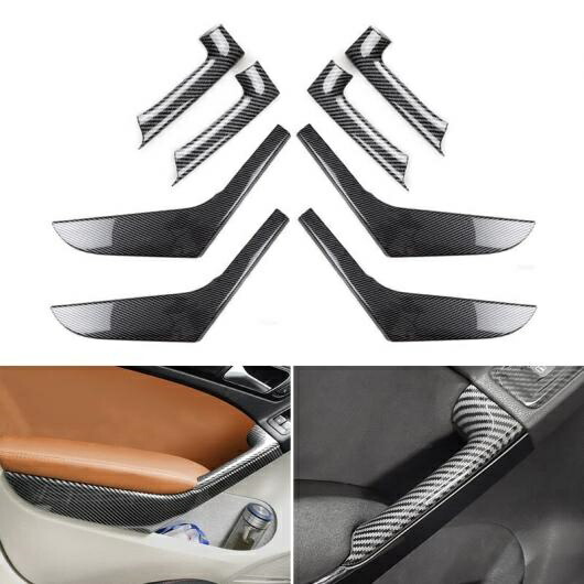 ABS カーボンファイバー調 8ピース インテリア ドア アームレスト プル ハンドル カバー トリム 適用: VW ゴルフ 6 MK6 2010 2011 2012 2013 AL-QQ-7815 AL Car parts