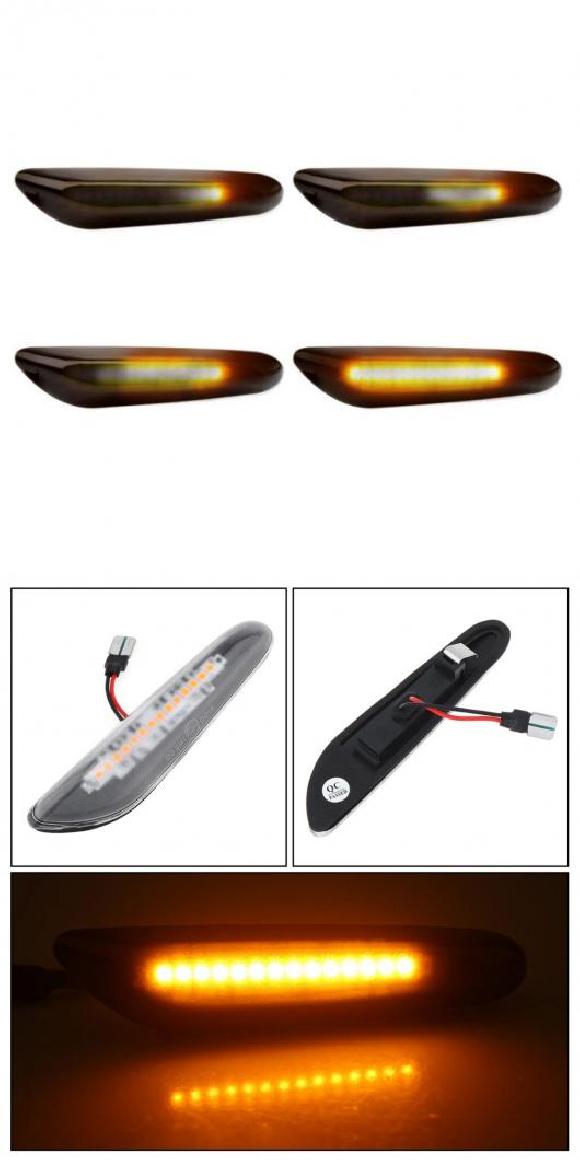 ダイナミック フロー LED ウインカー サイド マーカー ライト ウインカー シーケンシャル ランプ 適用: BMW E60 E61 E90 E91 E81 E82 E88 E46 X3 X1 ブラック・クリア AL-RR-5272 AL Car light