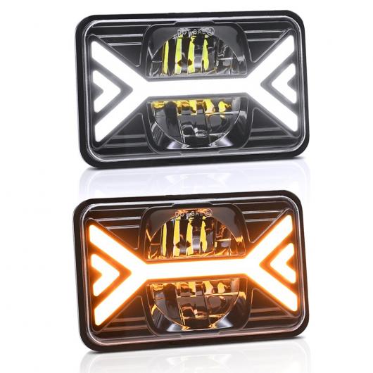 4X6 36W 9600LM LED スクエア フォグライト ホワイト＆アンバー ウインカー 適用: シボレー/CHEVROLET K5/K10/K20/K30/C70/C4500/P40/P60 AL-RR-5332 AL Car parts