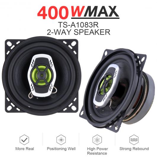 2ピース 4インチ 400W 2 ウェイ ブラック 同軸 オート オーディオ ミュージック ステレオ フル レンジ 周波数 Hi-Fi スピーカー AL-RR-5543 AL Car parts