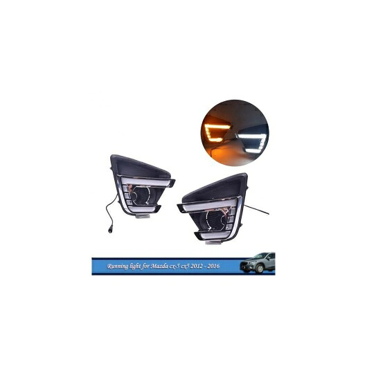 1セット デイタイムランニングライト 適用: マツダ CX-5 CX5 2012-2016 LED DRL ライト フォグランプ イエロー ウインカー AL-QQ-8410 AL Car light|オートパーツエージェンシー2号店