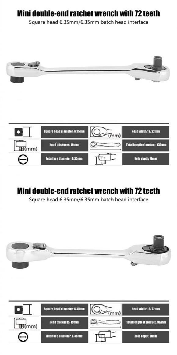 1/4 インチ ミニ ラチェット レンチ 72歯 ドライブ HEX BIT ラチェット ツール アレン レンチ HEX ハンドル ロック ソケット クイック リリース （107-130mm） 130mm・107mm AL-RR-6026 AL Car parts