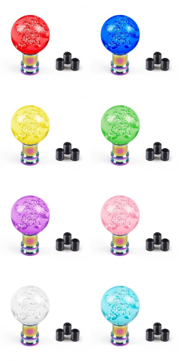 アクリル シフト ノブ マニュアル ギア シフター ヘッド シフト ノブ スティック クリスタル クリア ピンク ブルー クリア ギア シフト ノブ レッド～シアン AL-RR-6421 AL Car parts