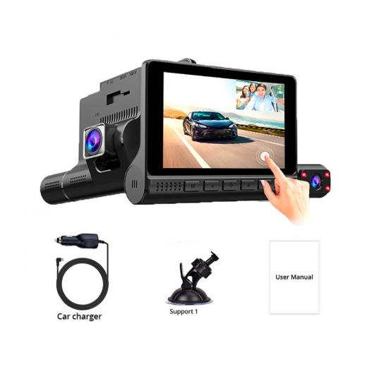 3 イン 1 カメラ ダッシュ カム 4インチ タッチ スクリーン FHD 1080P ビデオ レコーダー DVR ナイト ビジョン G-センサー サポート リア ビュー カメラ タイプA なし AL-RR-6575 Car parts｜オートパーツエージェンシー2号店