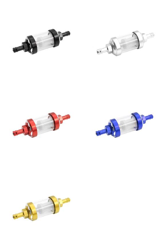 8mm アルミニウム 合金 ガラス オートバイ ガス フューエル ガソリン オイルフィルター モト アクセサリー 適用: ATV ダート ピット バイク モトクロス ブラック～イエロー AL-RR-6796 AL Car parts