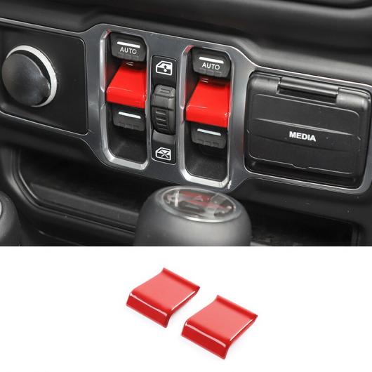 レッド インテリア 装飾 ステッカー インテリア アクセサリー 適用: ジープ/JEEP グラディエーター JT ラングラー JL 2018 2019 2020 2021 ウインドウ ボタン トリム AL-RR-2264 AL Interior parts for cars