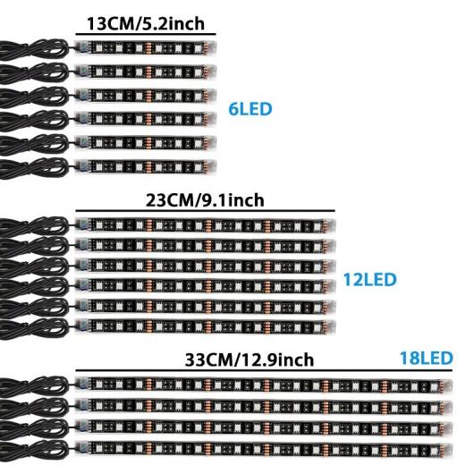16X オートバイ RGB LED 防水 アンダー ライト ストリップ ネオン キット APP/リモート タイプE AL-SS-0723 AL Motorcycle parts