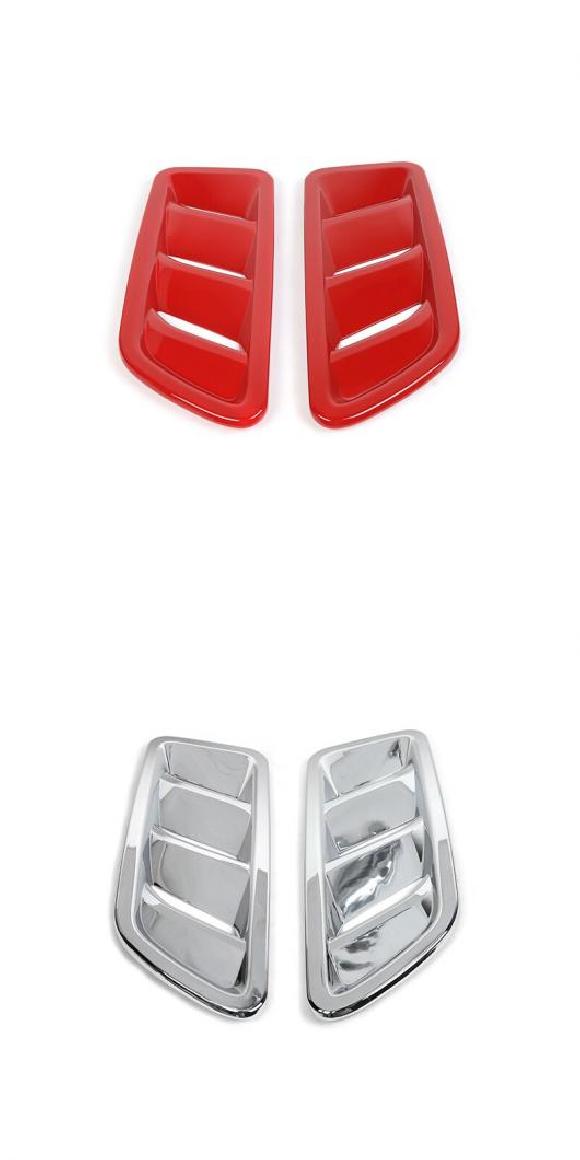 エンジン フード 通気口 吹き出し口 装飾 カバー ステッカー アクセサリー 適用: ジープ/JEEP ラングラー JL 2018～ グラディエーター 2018～ レッド A・クローム A AL-RR-2337 AL Exterior parts for cars