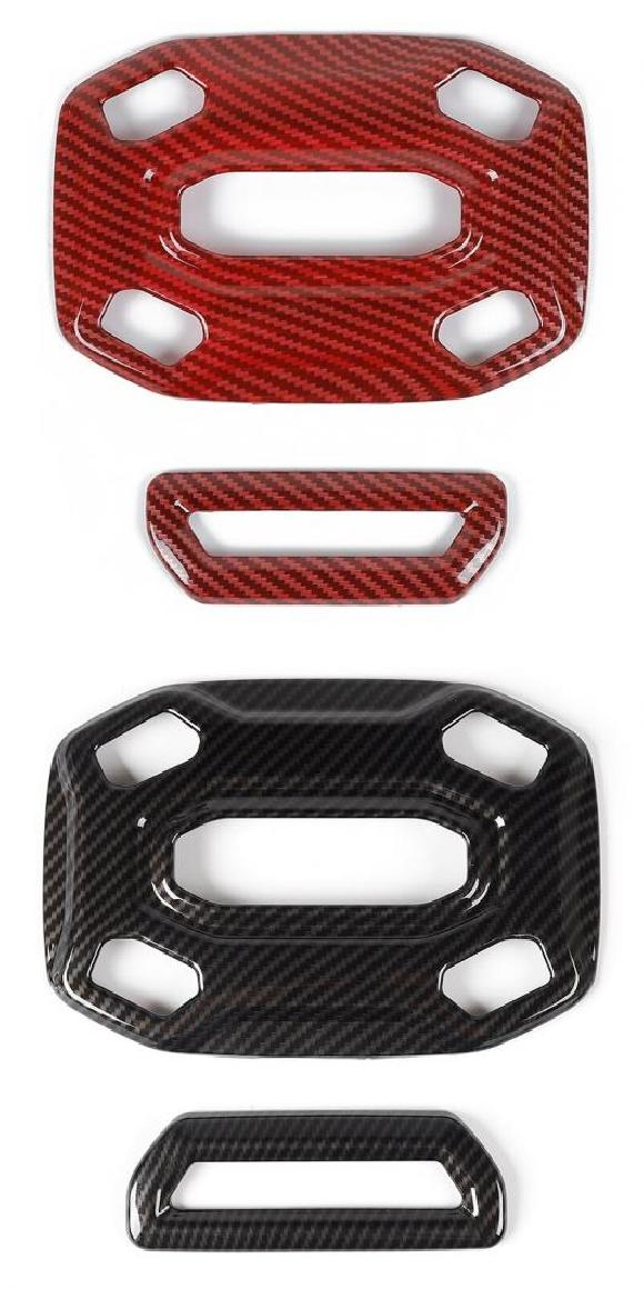 インテリア リード ライト ランプ 装飾 カバー トリム ステッカー アクセサリー 適用: ジープ/JEEP ラングラー JL レッド カーボン 2ピース・ブラック カーボン 2ピース AL-RR-2384 AL Interior parts for cars|オートパーツエージェンシー2号店