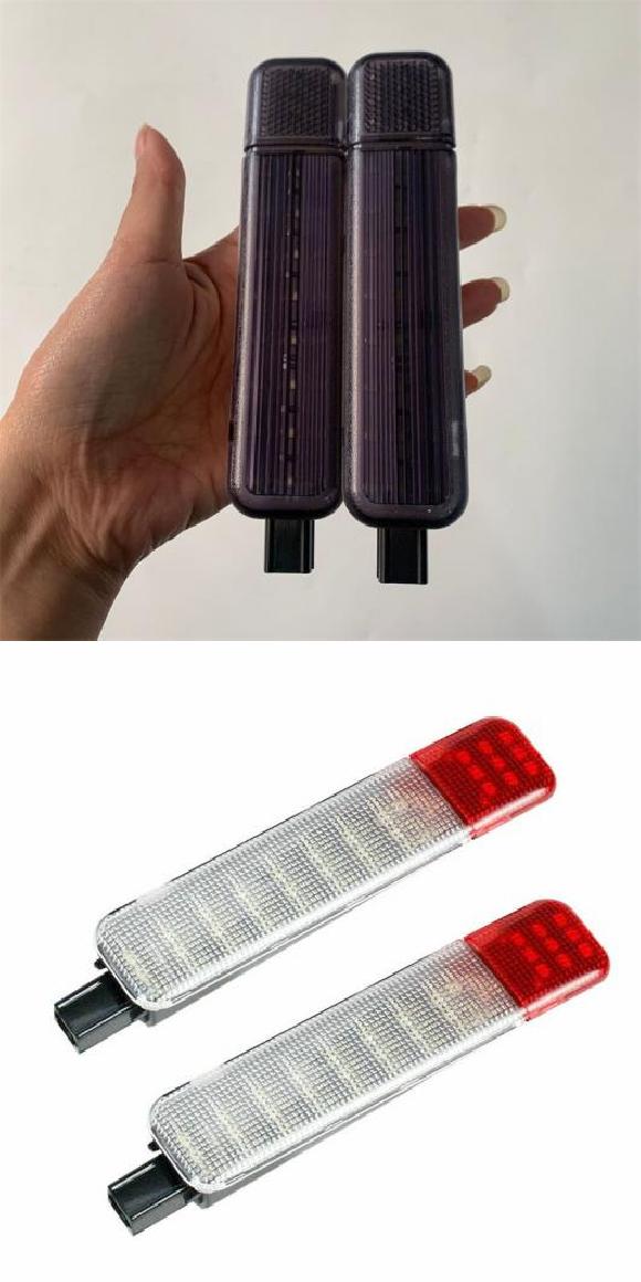 2ピース インテリア ドア パネル カーテシー LED ランプ 適用: 1995-2007 シルバラード シエラ C/K オート インテリア リード ランプ B・W AL-SS-0465 AL Car parts