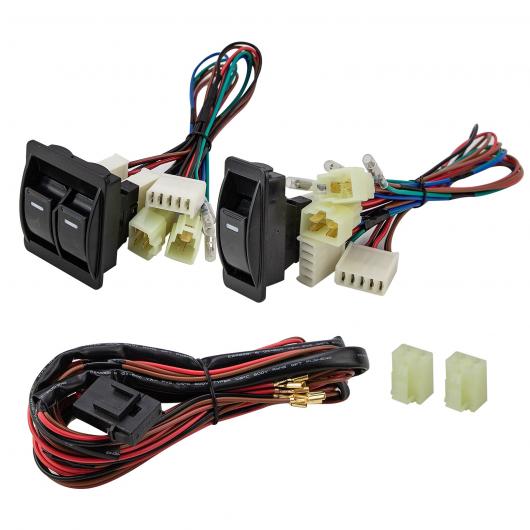 12V ユニバーサル パワー ウインドウ スイッチ レギュレーター キット 配線 ハーネス 適用: 2ドア AUT-PWR-6P AL-SS-0829 AL Car parts 8,158円