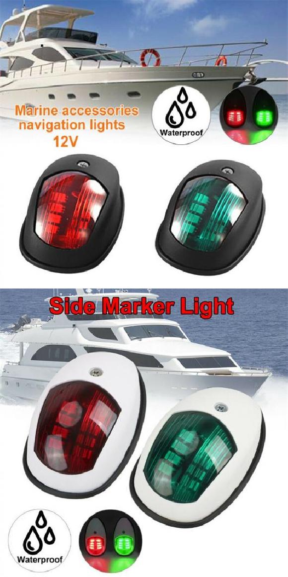 2ピース LED ナビゲーション ライト シグナル ワーニング ランプ 10V-30V 適用: マリン ヨット トラック トレーラー バン ポート サイド ライト タイプA・タイプB AL-SS-1247 AL Car parts
