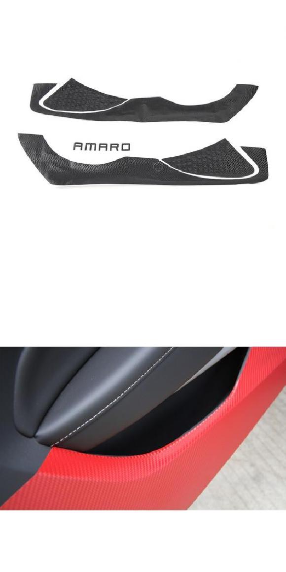 カーボン ファイバー 調 ドア アンチ-キック ステッカー 防汚 ドア ステッカー 装飾 アクセサリー 適用: シボレー/CHEVROLET カマロ 2017～ ブラック・レッド AL-RR-2679 AL Exterior parts for cars