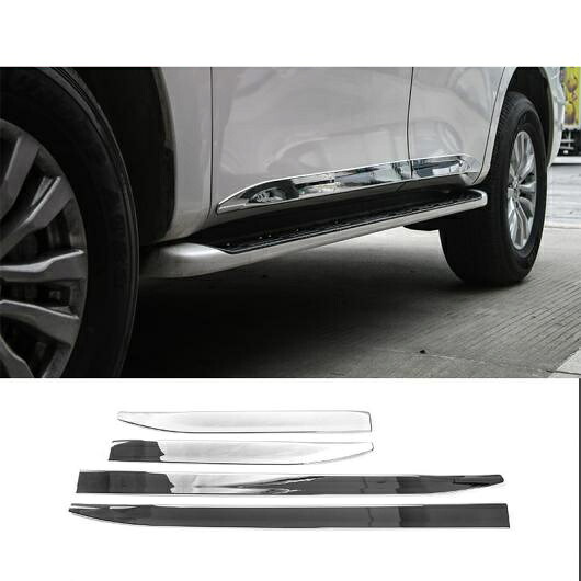 クローム サイド ドア ボディ モールディング 保護 ライナー ガーニッシュ カバー トリム 4ピース 適用: 日産 パトロール 2017 AL-RR-2720 AL Exterior parts for cars