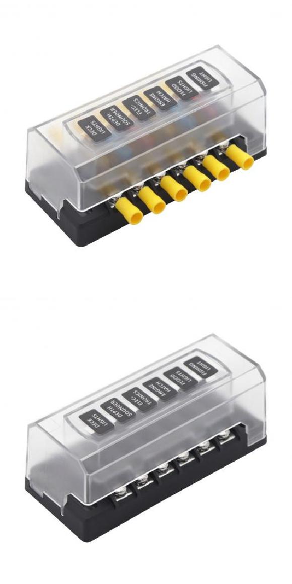 12V 24V ヒューズ ボート 6 ウェイ ブラケット ヒューズ ブレイド ヒューズ ボックス ターミナル ブロック LED ワーニング ライト/ヒューズ/配線 ターミナル タイプ1・タイプ2 AL-RR-4333 AL Car parts