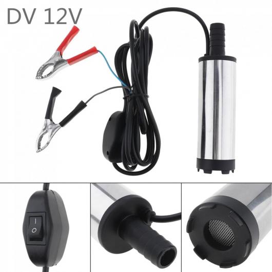DC 12V ステンレス スチール 電動 耐水 ポンプ フューエル ウォーター オイル バレル ポンプ 2 アリゲーター クリップ AL-RR-5011 AL Car parts